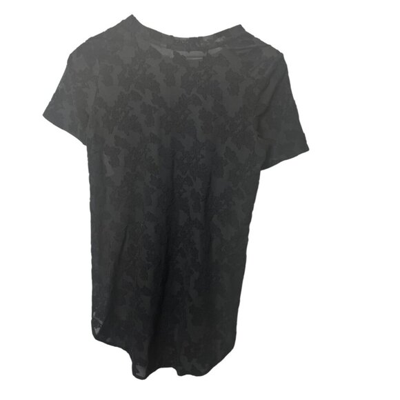 Wilfred Floral Velvet Hi-Low T-Shirt Blouse - Black - Size XS - Picture 2 of 3